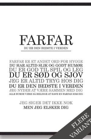 Farfar er den bedste...  - plakat (Størrelse: S - 21x29