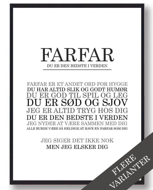 Farfar er den bedste...  - plakat (Størrelse: S - 21x29