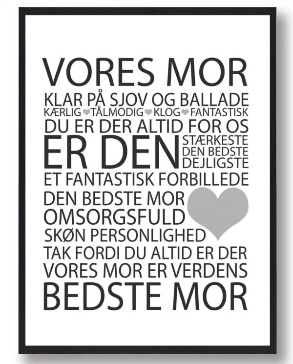 Vores mor plakat (Størrelse: S - 21x29