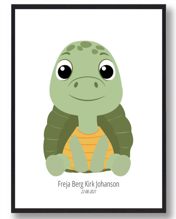 Skildpadde navneplakat (Størrelse: L - 50x70cm (B2))