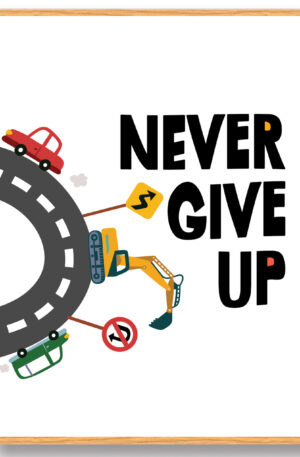 Never give up - plakat (Størrelse: L - 50x70cm (B2))