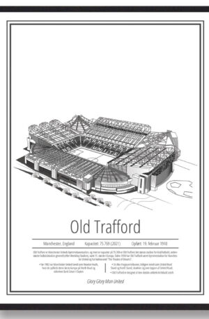 Old Trafford - Manchester United - stadion plakat (Størrelse: S - 21x29