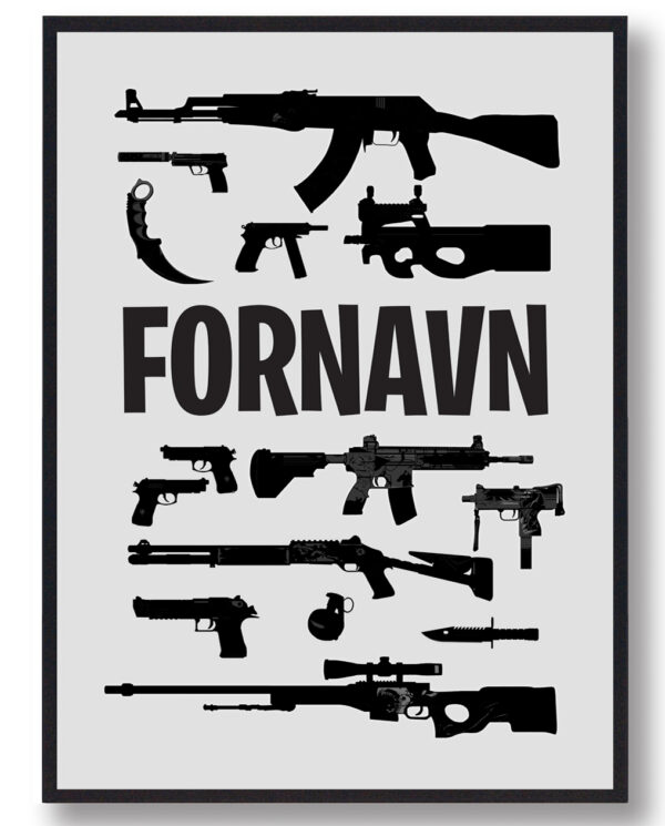 CSGO plakat med navn (Størrelse: L - 50x70cm (B2))