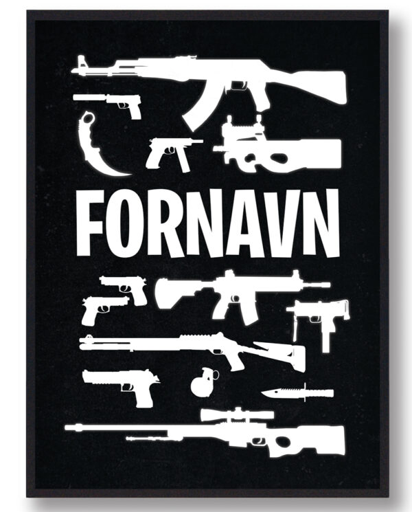 CSGOplakat med navn - sort (Størrelse: L - 50x70cm (B2))