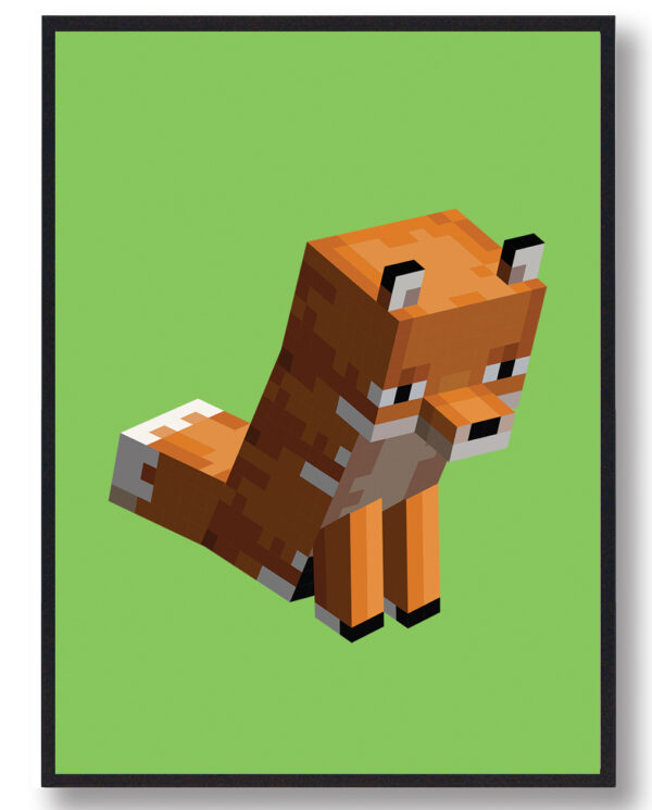 Ræv grøn - minecraft gamerplakater (Størrelse: L - 50x70cm (B2))