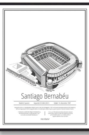 Santiago Bernabeu - Real Madrid - stadion plakat (Størrelse: S - 21x29