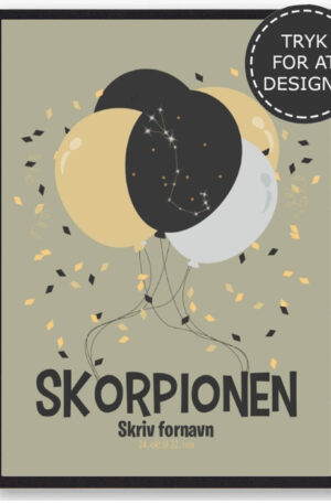 Stjernetegn skorpionen - personlig plakat (Størrelse: S - 21x29