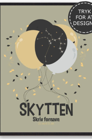 Stjernetegn skytten - personlig plakat (Størrelse: S - 21x29