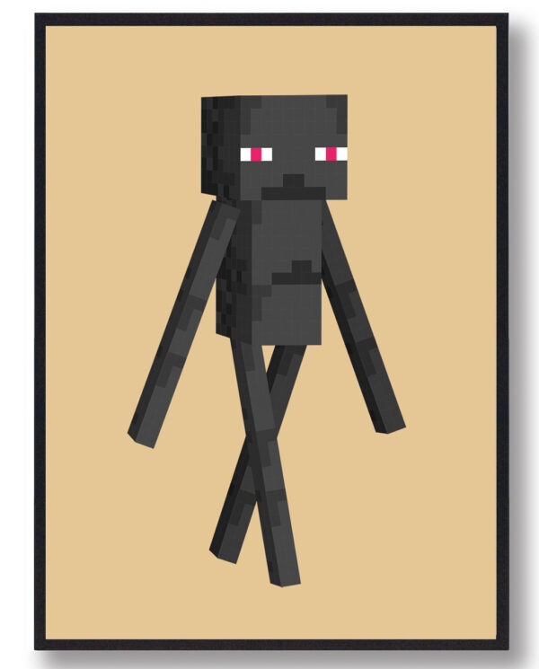 Enderman gul - minecraft gamerplakater (Størrelse: L - 50x70cm (B2))