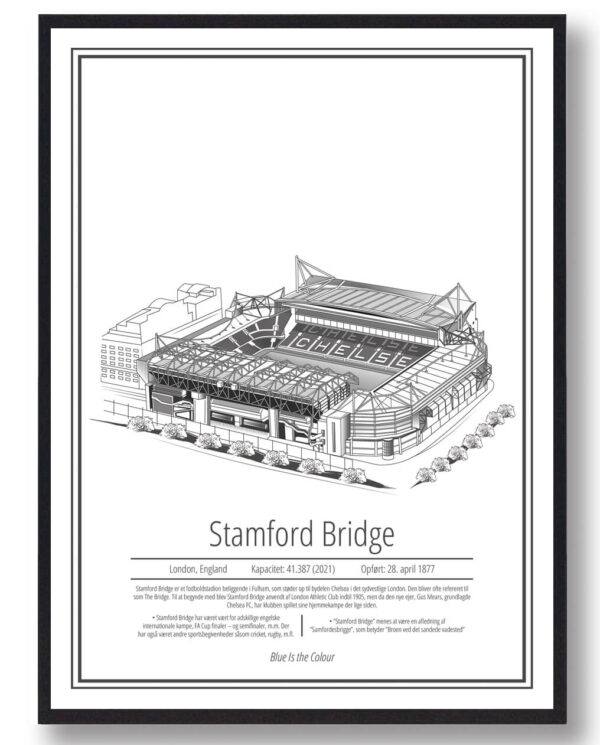 Stamford Bridge - Chelsea - stadion plakat (Størrelse: S - 21x29