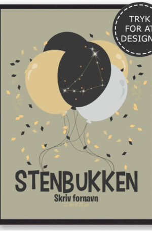 Stjernetegn stenbukken - personlig plakat (Størrelse: S - 21x29