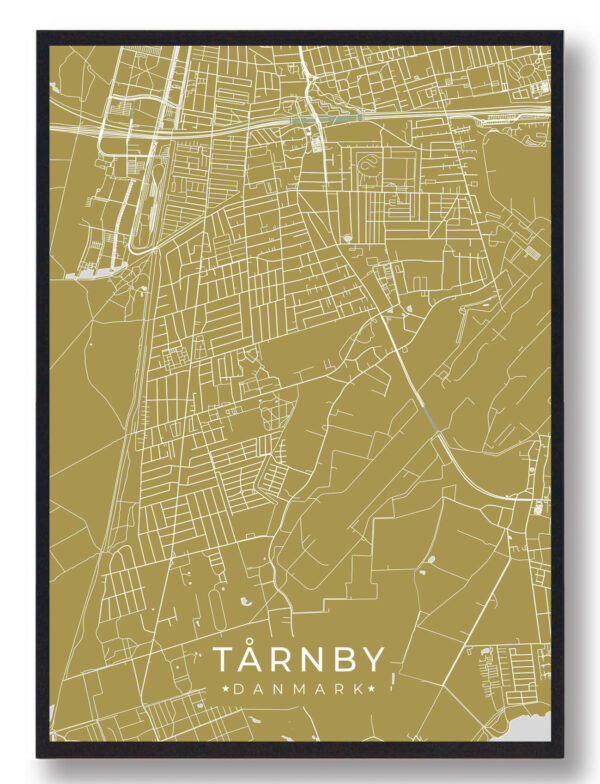 Tårnby plakat - gul (Størrelse: L - 50x70cm (B2))