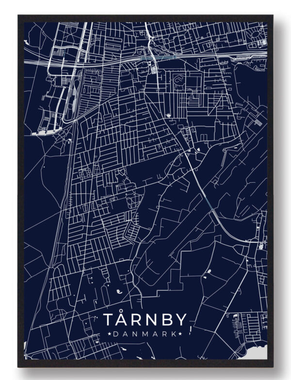 Tårnby plakat - mørkeblå (Størrelse: L - 50x70cm (B2))