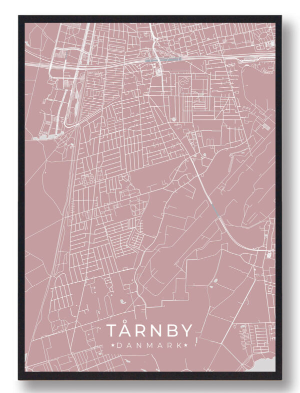 Tårnby plakat - rosa (Størrelse: L - 50x70cm (B2))