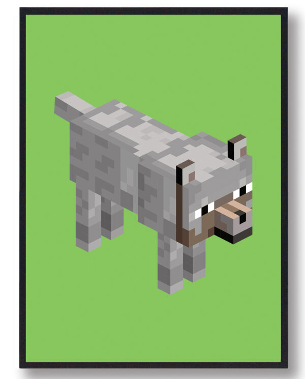 Ulv grøn - minecraft gamerplakater (Størrelse: L - 50x70cm (B2))