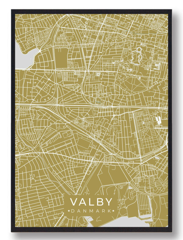 Valby plakat - gul (Størrelse: L - 50x70cm (B2))