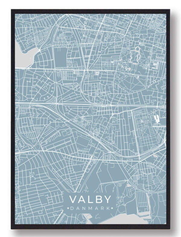 Valby plakat - lyseblå (Størrelse: L - 50x70cm (B2))