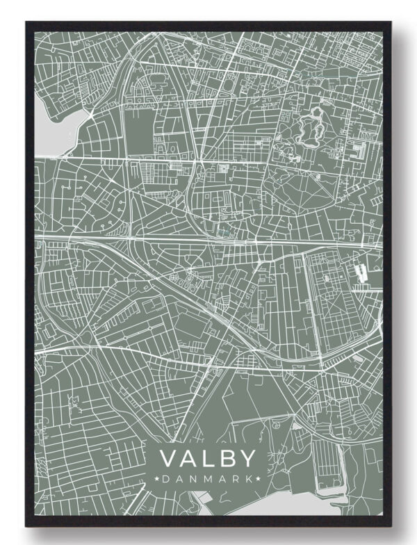 Valby plakat - grøn (Størrelse: L - 50x70cm (B2))