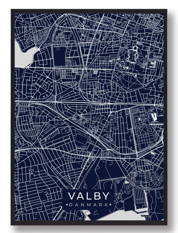 Valby plakat - mørkeblå (Størrelse: L - 50x70cm (B2))