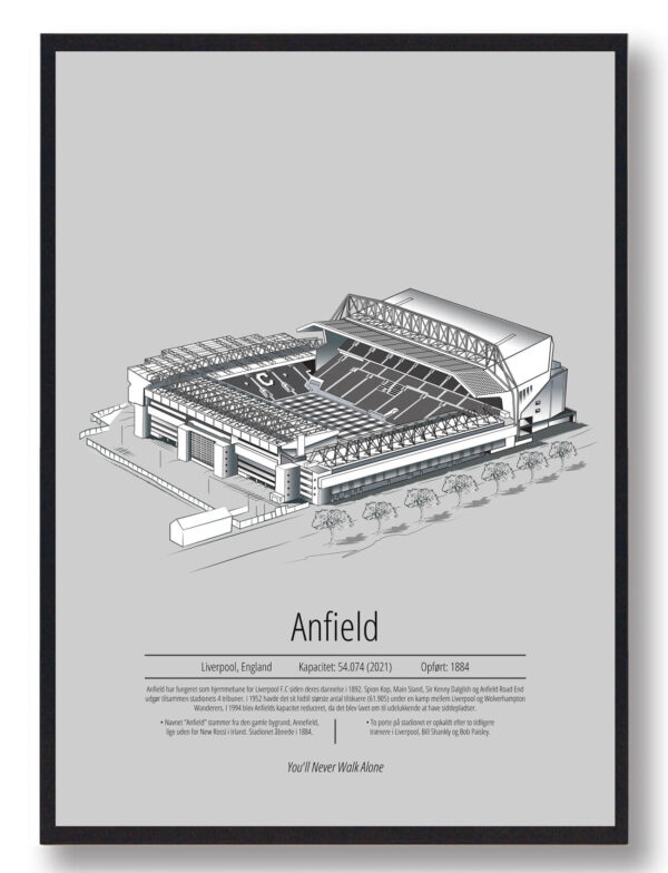 Anfield  Liverpool  grå (Størrelse: S - 21x29