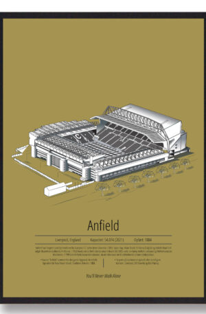 Anfield  Liverpool  gul (Størrelse: S - 21x29