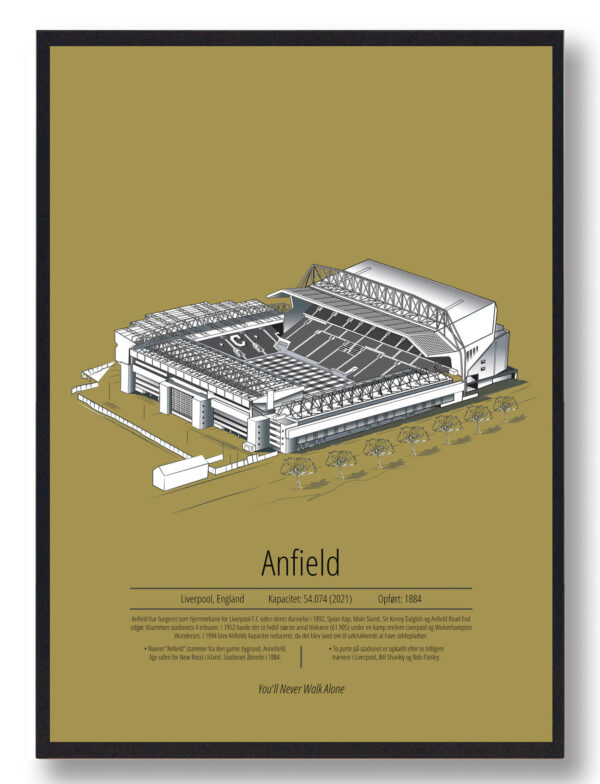 Anfield  Liverpool  gul (Størrelse: S - 21x29