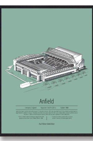 Anfield  Liverpool  mintgrøn (Størrelse: S - 21x29