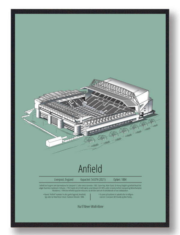 Anfield  Liverpool  mintgrøn (Størrelse: S - 21x29