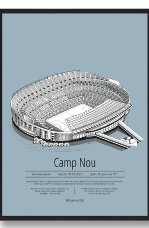 Camp Nou Barcelona - lyseblå (Størrelse: S - 21x29