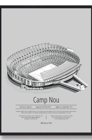 Camp Nou Barcelona - grå (Størrelse: S - 21x29