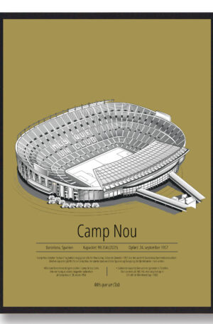 Camp Nou Barcelona - gul (Størrelse: S - 21x29