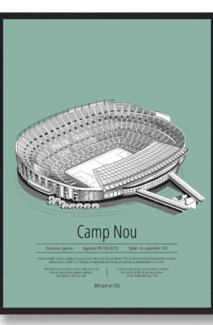 Camp Nou Barcelona - mintgrøn (Størrelse: S - 21x29