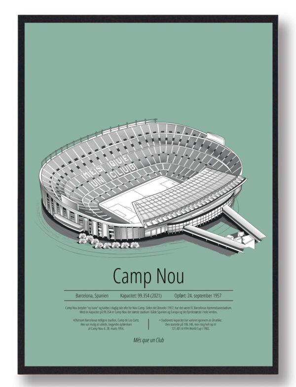 Camp Nou Barcelona - mintgrøn (Størrelse: S - 21x29