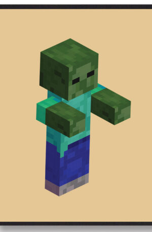 Zombie gul - minecraft gamerplakater (Størrelse: L - 50x70cm (B2))