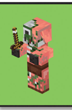 Zombified Piglin grøn - minecraft gamerplakater (Størrelse: L - 50x70cm (B2))