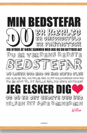 Min bedstefar - plakat (Størrelse: S - 21x29