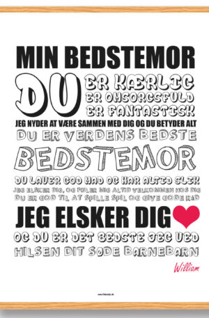 Min bedstemor... - plakat (Størrelse: XS - 15x21cm (A5))