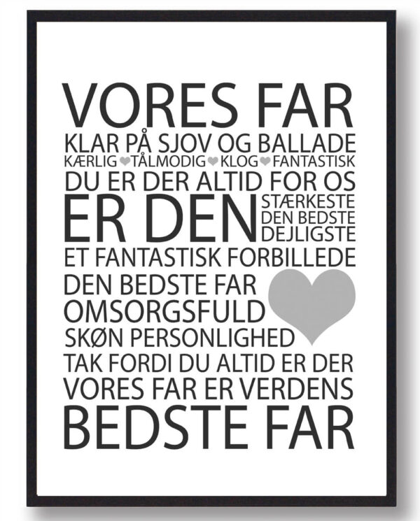 Vores far - plakat (Størrelse: S - 21x29