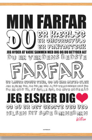 Min farfar - plakat (Størrelse: S - 21x29