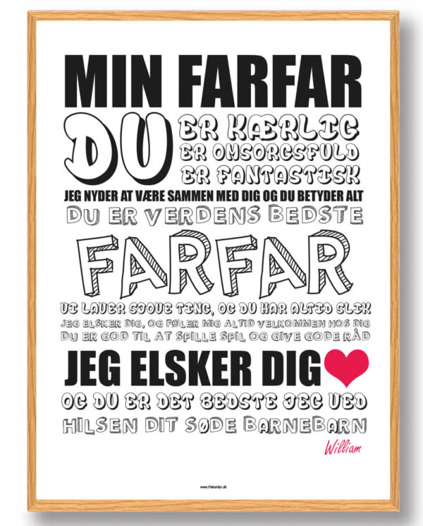 Min farfar - plakat (Størrelse: S - 21x29