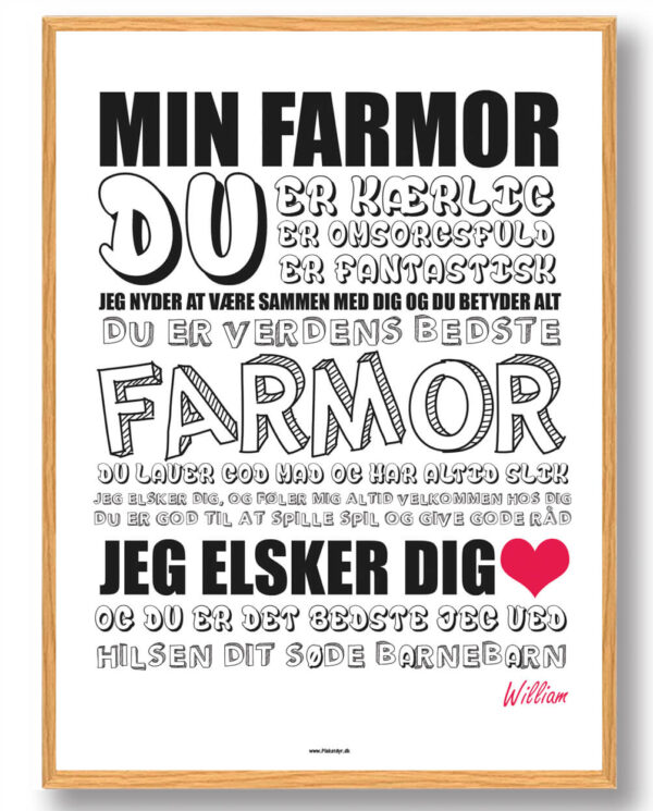 Min farmor - plakat (Størrelse: XS - 15x21cm (A5))