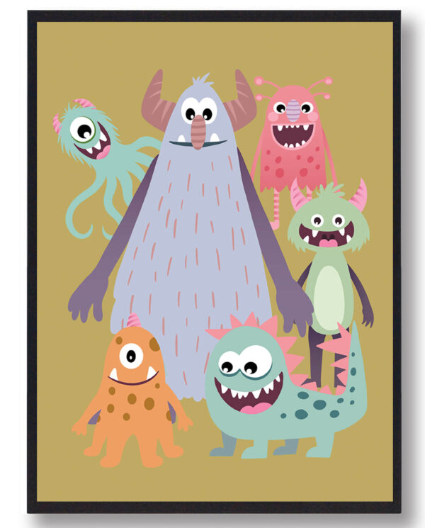 Samlet monsterplakat - plakat (Størrelse: L - 50x70cm (B2))