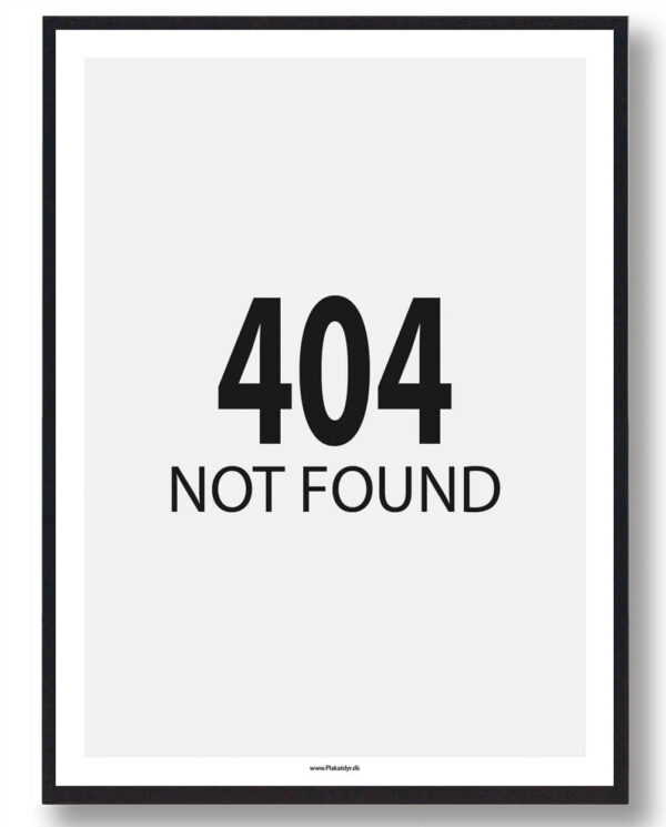 404 side - gamerplakat (Størrelse: L - 50x70cm (B2))