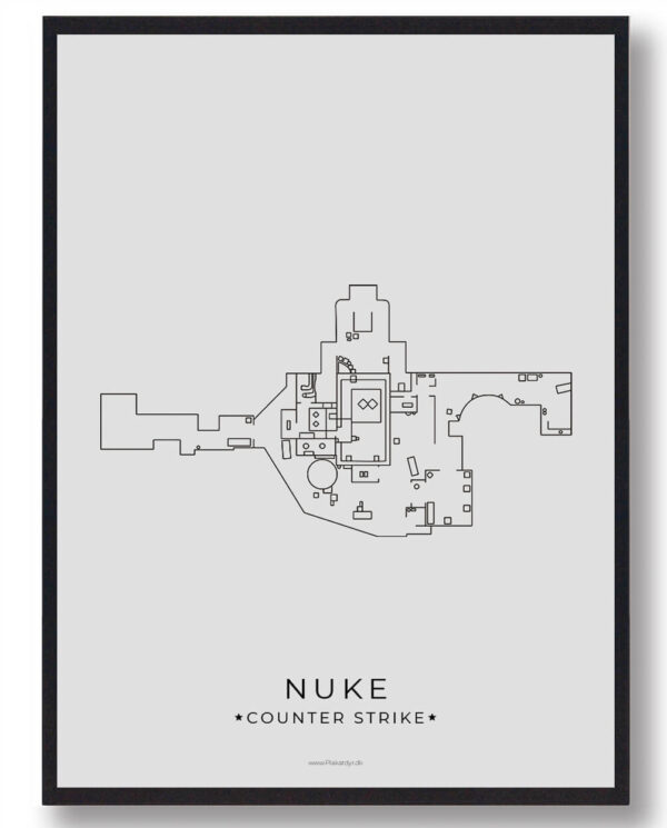 Nuke map - CS gamerplakater (Størrelse: L - 50x70cm (B2))