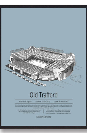 Old Trafford - Manchester United - lyseblå (Størrelse: S - 21x29