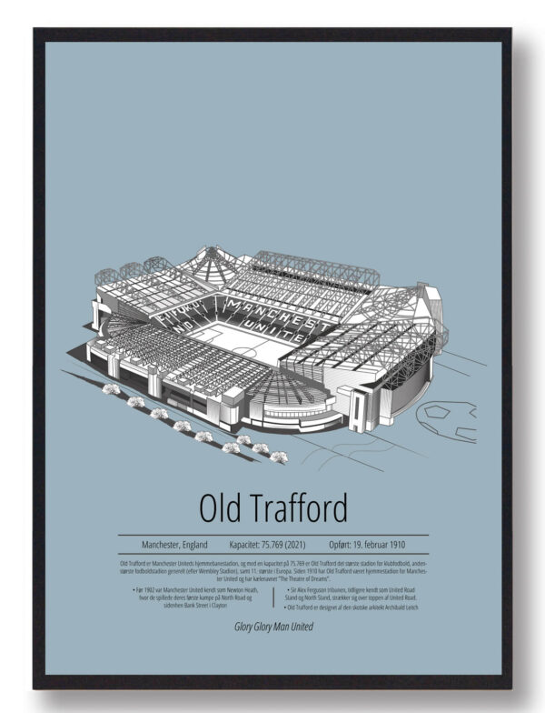 Old Trafford - Manchester United - lyseblå (Størrelse: S - 21x29