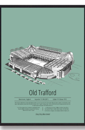 Old Trafford - Manchester United - mintgrøn (Størrelse: S - 21x29