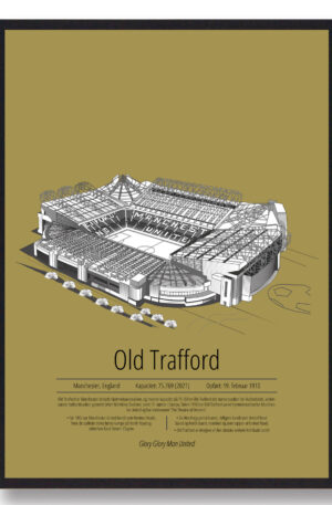 Old Trafford - Manchester United - gul (Størrelse: S - 21x29