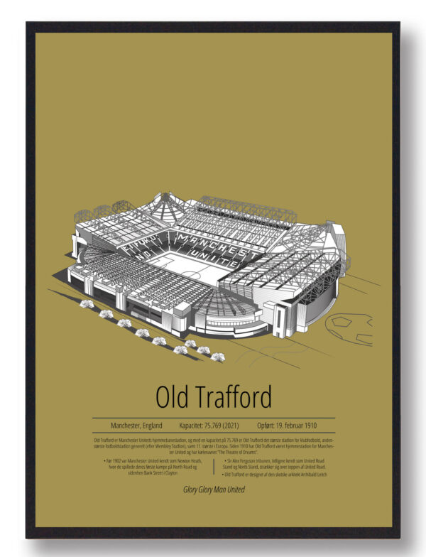 Old Trafford - Manchester United - gul (Størrelse: S - 21x29