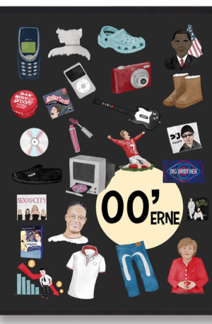 00'erne plakat - sort (Størrelse: L - 50x70cm (B2))